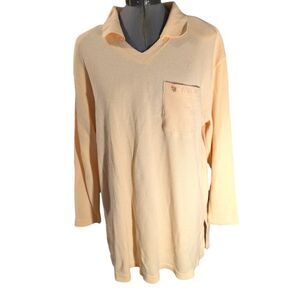 Cherokee Plus Vintage 90s yellow thermal knit top cottage core‎ size 18/20W